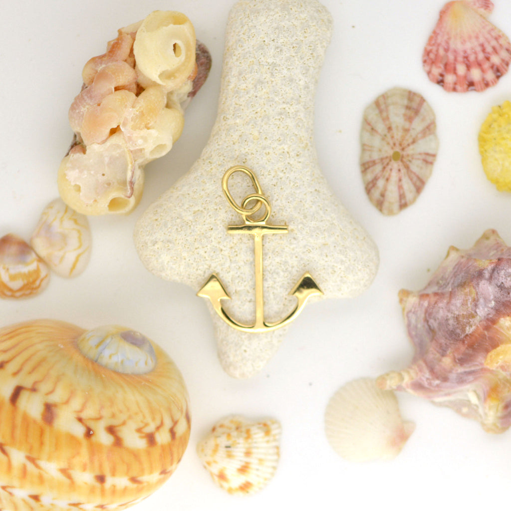 14K Sm Plain Anchor Pendant - eGallery Shoppe