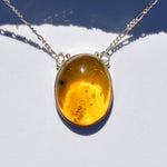 Caribbean Amber large Oval Silver Necklace - eGallery Shoppe