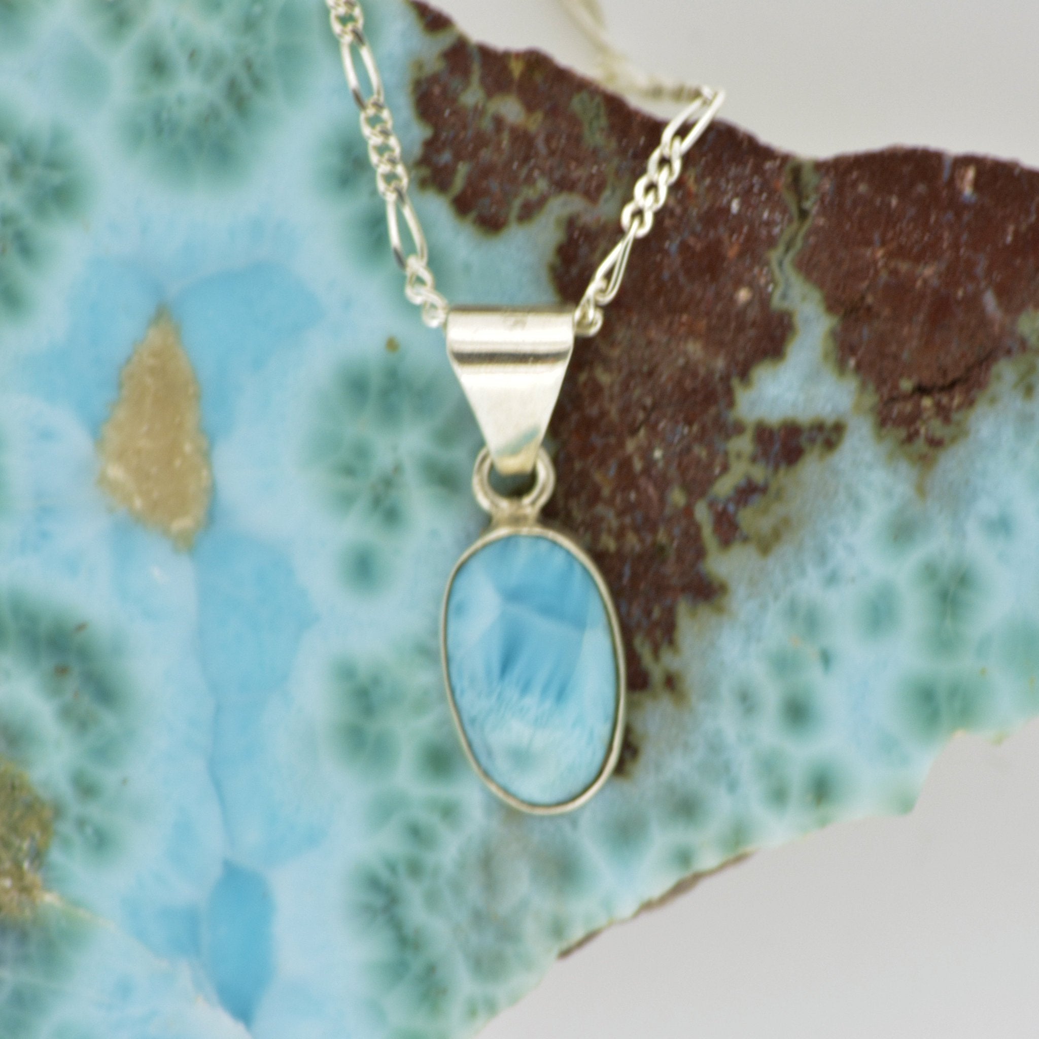 Small Larimar Pendant     2.3g - eGallery Shoppe