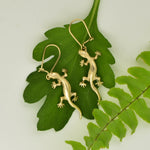 14K Gold 3D Lizard Earrings - eGallery Shoppe
