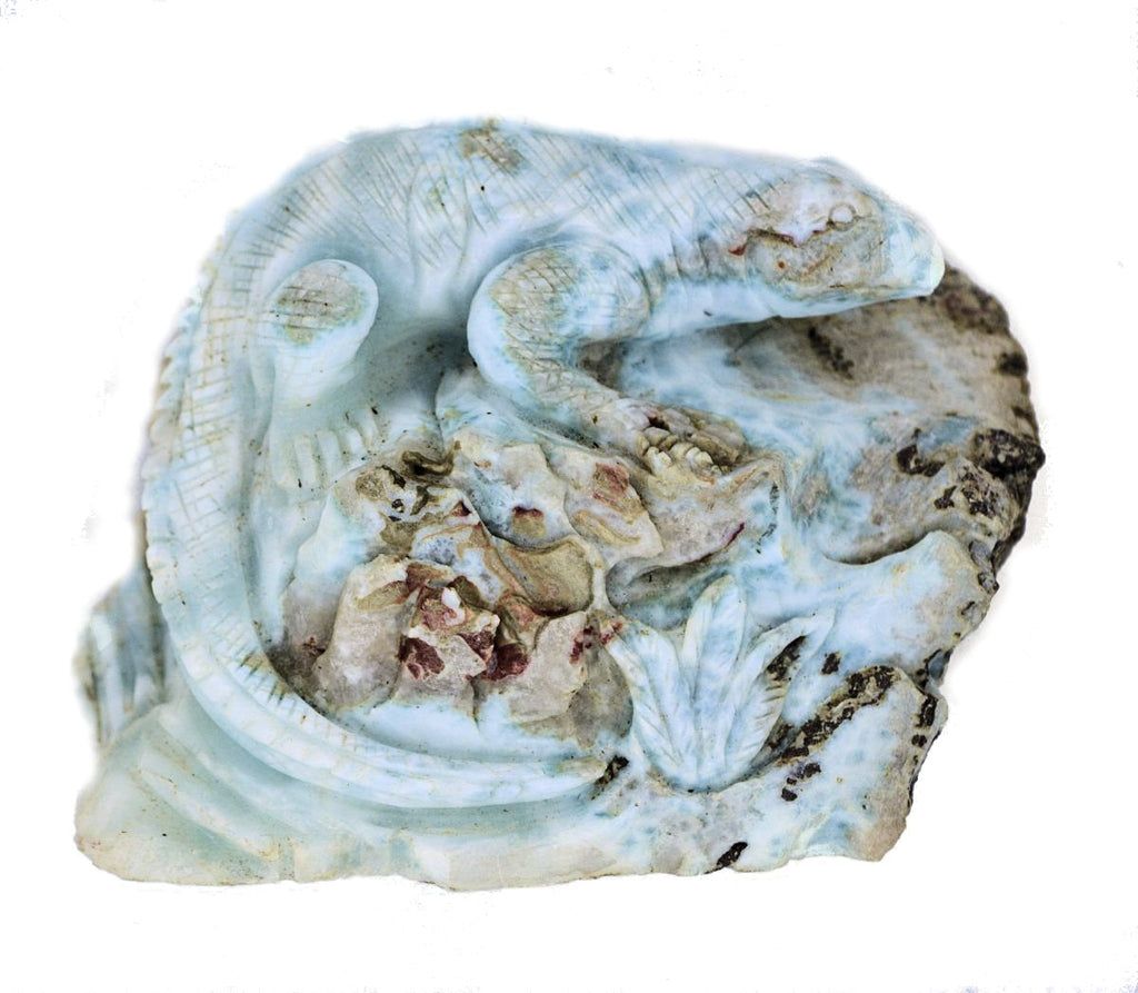 Carving of Larimar Iguana   550g - eGallery Shoppe
