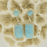 Larimar 2 Stone Earrings    7.3g - eGallery Shoppe