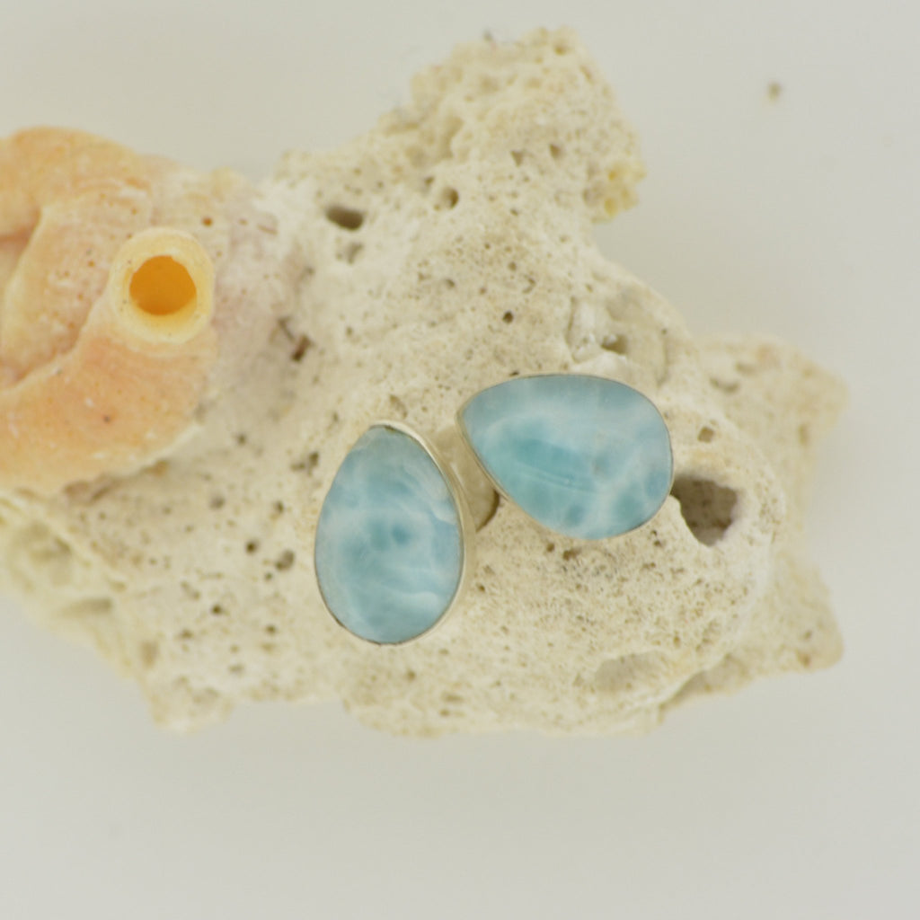 Larimar Small Stud Earrings   1.9g - eGallery Shoppe