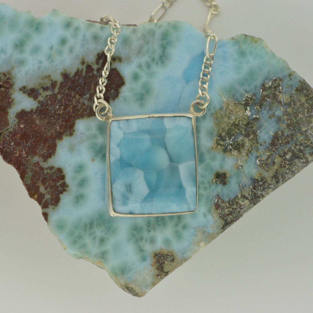 Larimar One Stone Necklace   13.5g - eGallery Shoppe