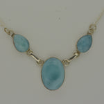 Larimar 3 Stone Necklace    7.8g - eGallery Shoppe