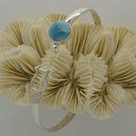Larimar Shackle Bangle with Round Stone 14g - eGallery Shoppe