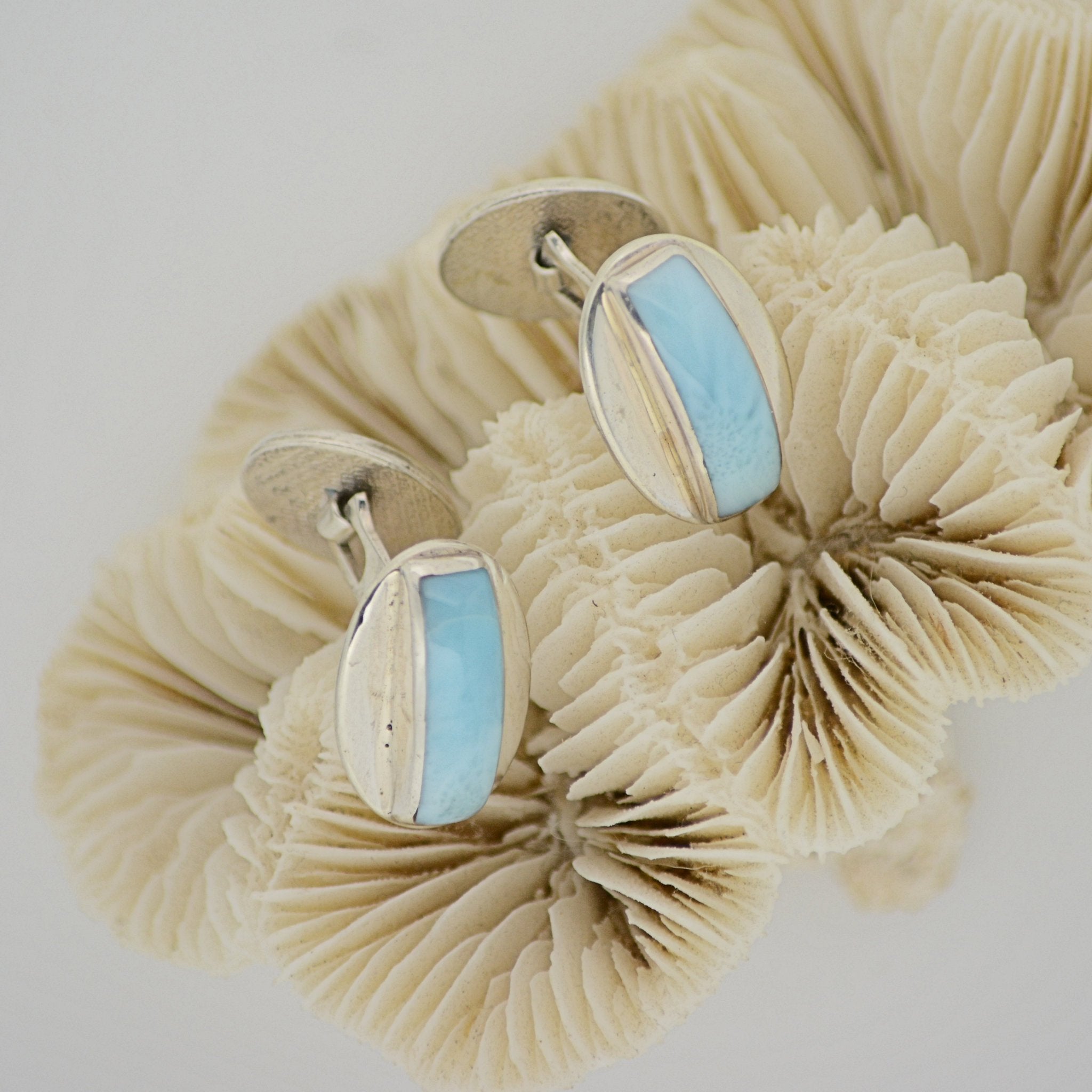 Larimar Cuff Links 10.8g - eGallery Shoppe