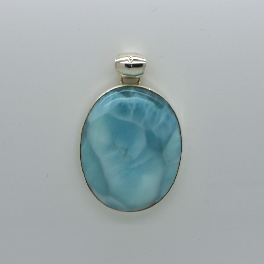 Large Oval Larimar Pendant 25.7g - eGallery Shoppe