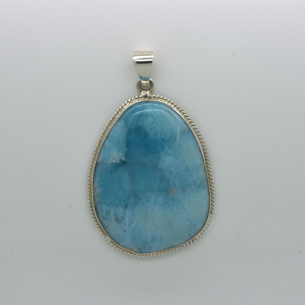 Large Larimar Teardrop Pendant    23.4g - eGallery Shoppe