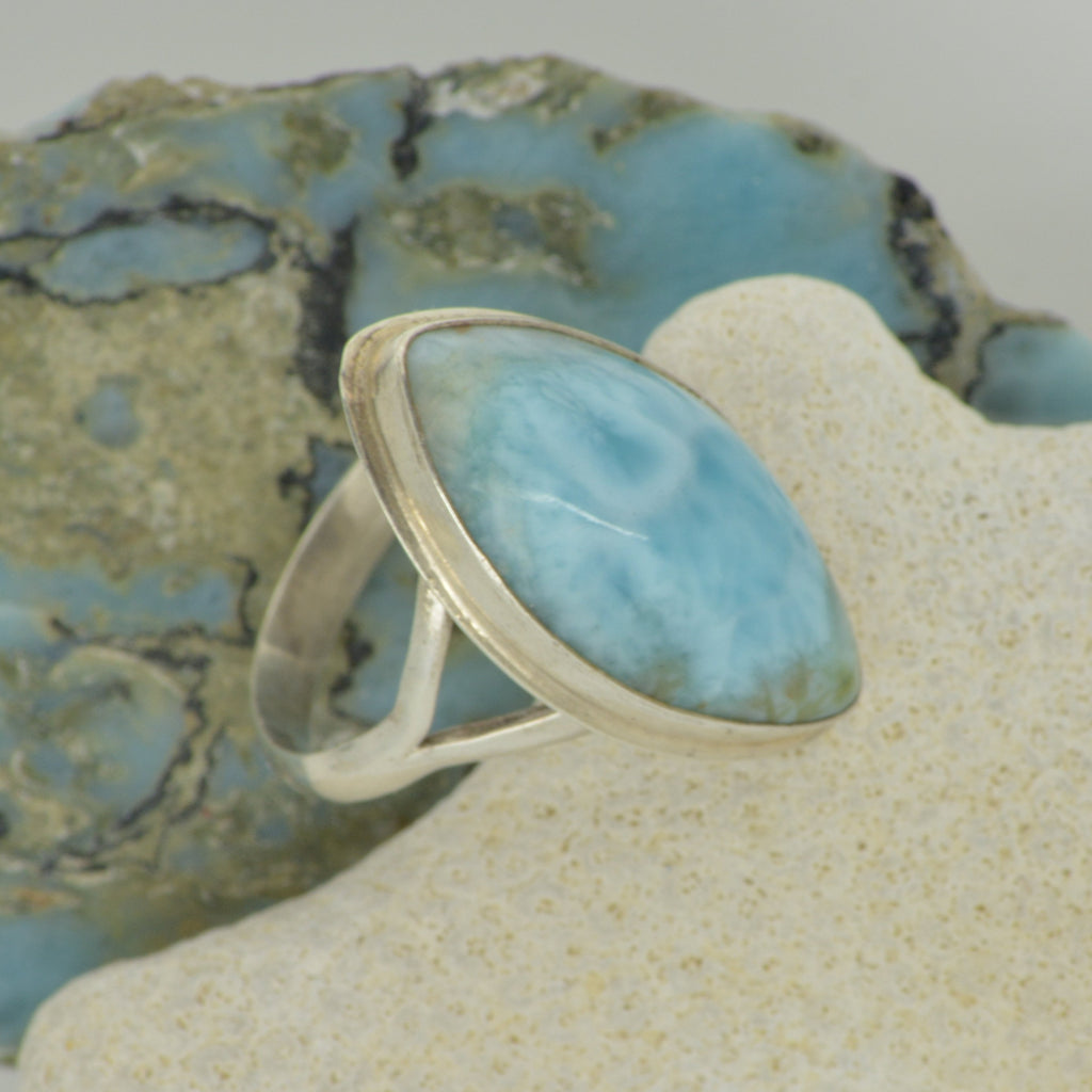 Large Larimar Ring Size 9    7.7g - eGallery Shoppe