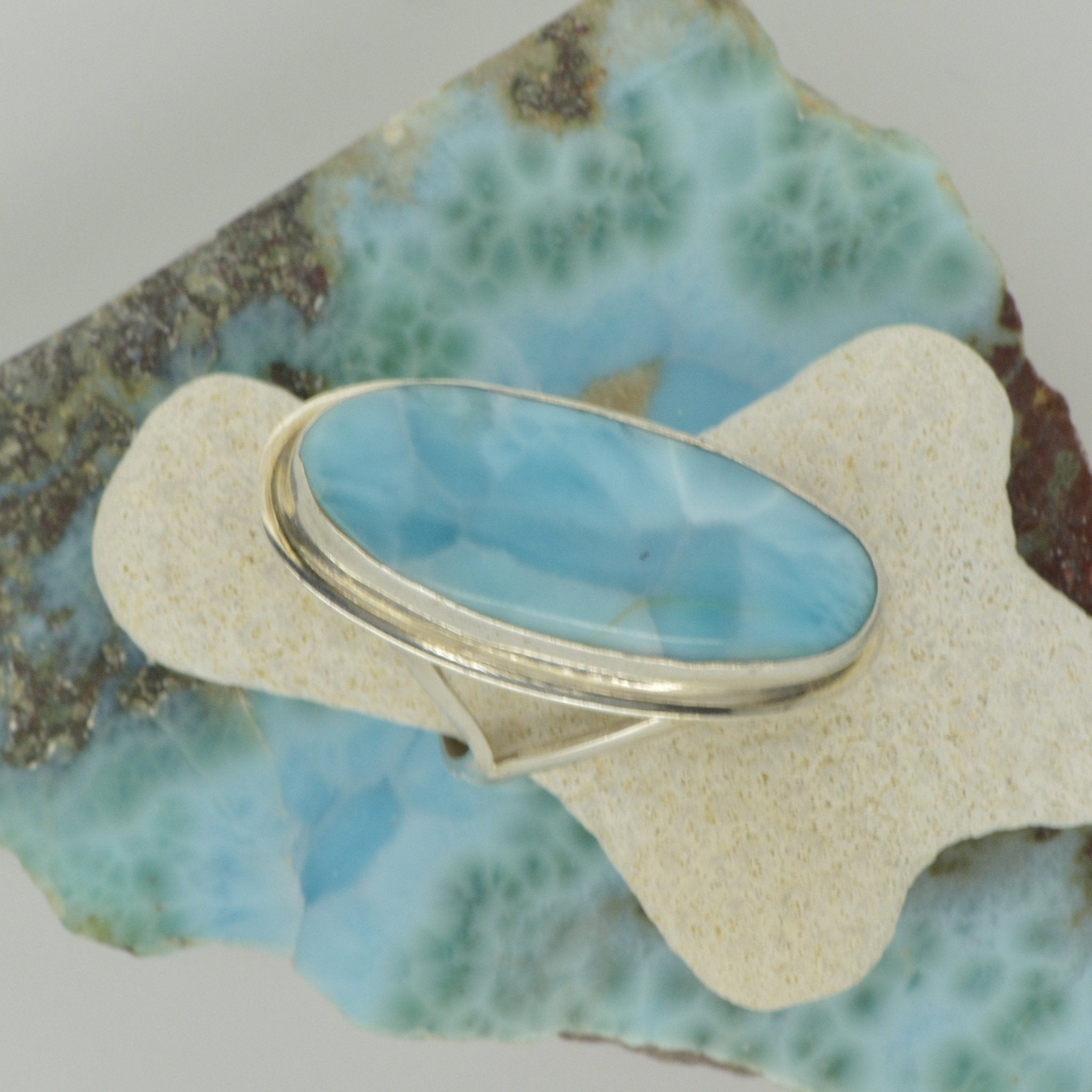 Extra Large Larimar Ring - eGallery Shoppe