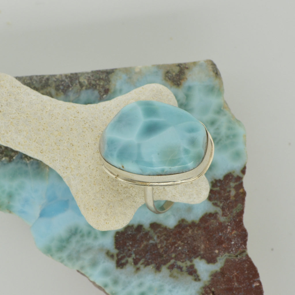 Extra Large Larimar Ring Size 8.5   12.5g - eGallery Shoppe