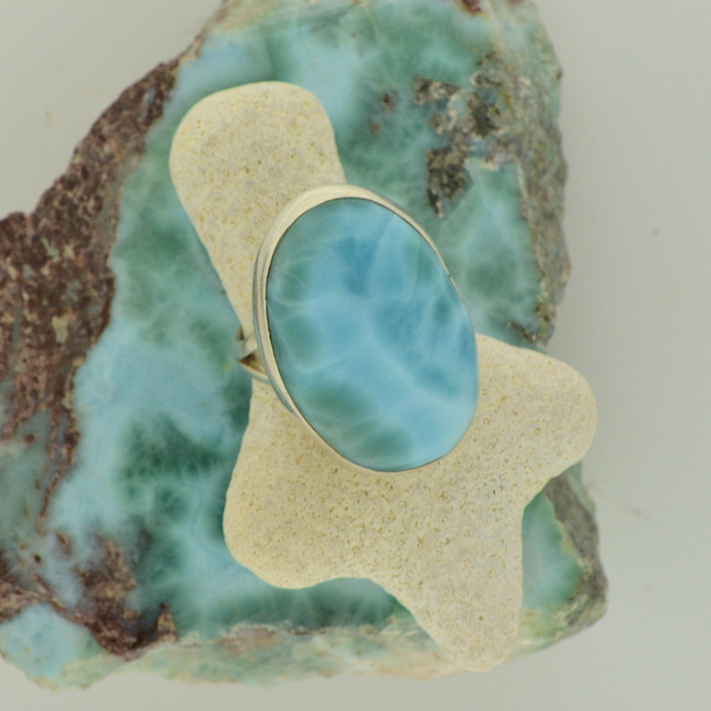 Extra Large Larimar Ring Size 8    14.7g - eGallery Shoppe